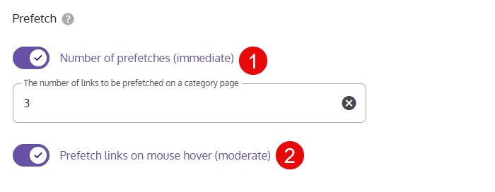 Oxyplug prefetch settings