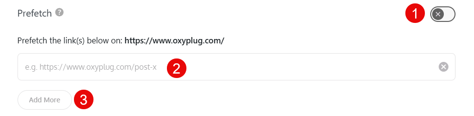 Oxyplug prefetch single post settings