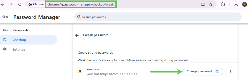 Google Chrome password manager